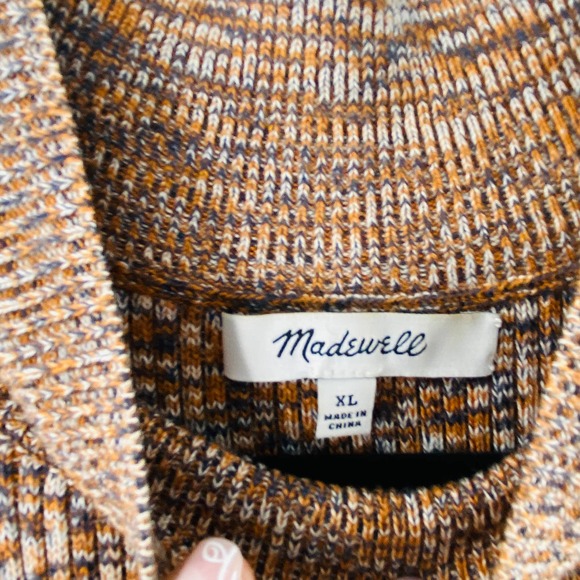 Madewell Pecan Marled Mockneck Sweater Tank Brown Warm Tones Size XL 16/18 - Picture 5 of 13